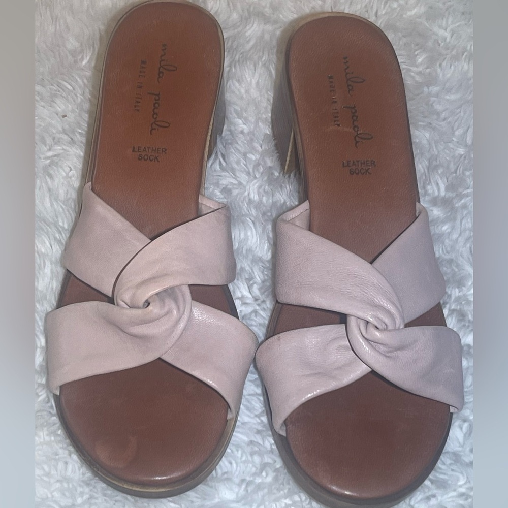 Mila Paoli women’s made in Italy leather sock sandals size 9